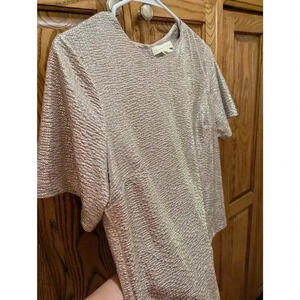 Silver metallic short sleeve top by Montesu size L